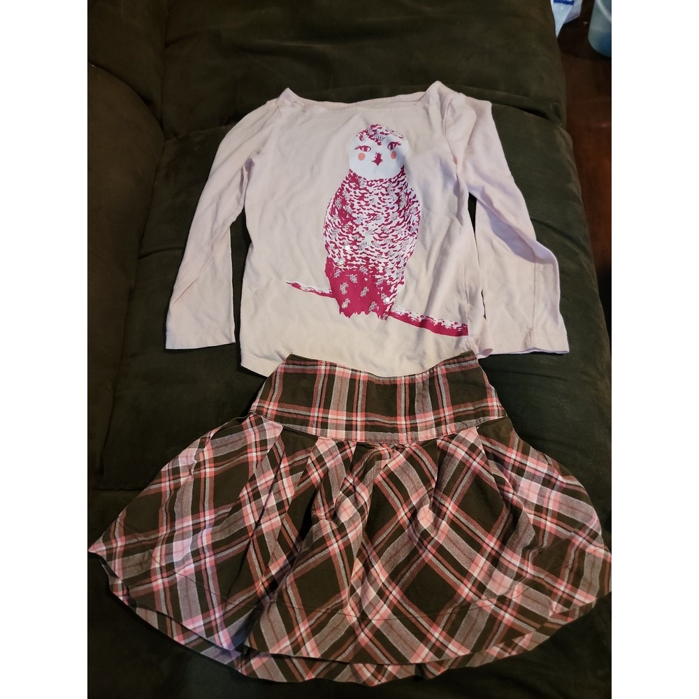 Crazy 8 owl top size small‎ 5 6 with skirt size 6